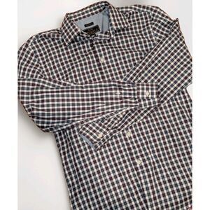 Jos A Bank Reserve Tailored Fit Plaid Button Down Shirt - Men's Medium No Iron